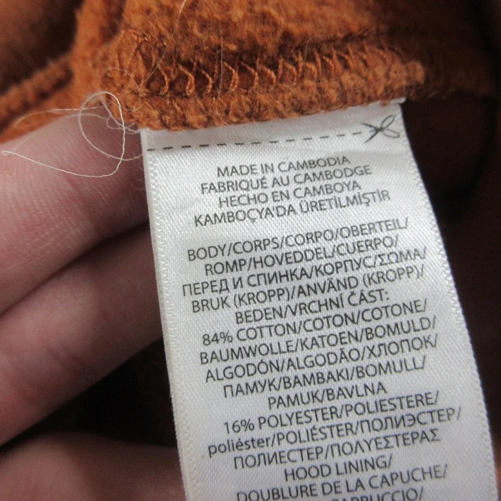 Polo Ralph Lauren Hoodie Boys 10-12 Orange Full Zip Fleece Sweatshirt Pony Logo